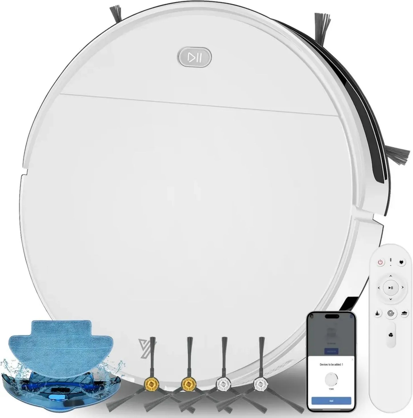 Aspirateur Robot 2 en 1 Intelligent 4500Pa avec WiFi et Alexa, Modes de Nettoyage Multiples, Auto-Recharge pour Poils et Poussière